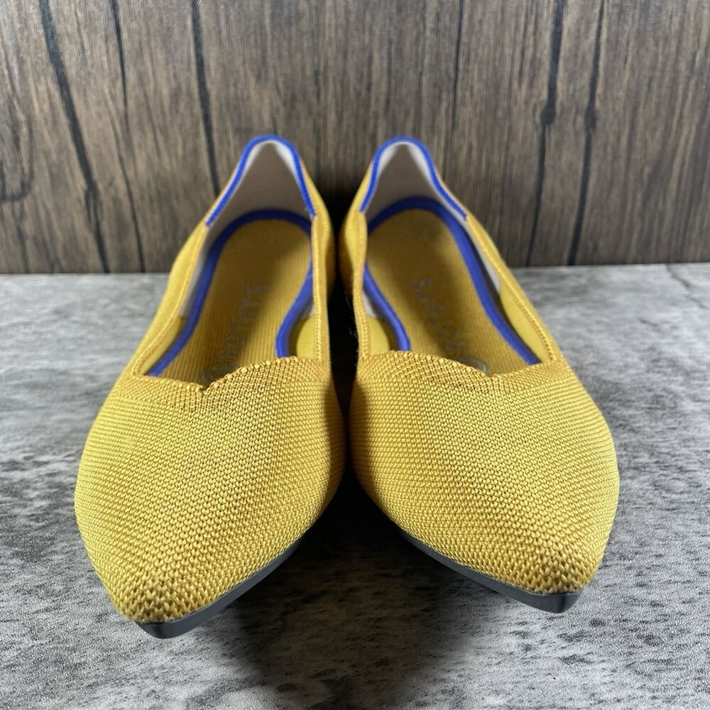 Rothy’s The Point Authentic Ballet Flats Marigold Yellow Knit Flats Size 8.5 EUC - Picture 5 of 9
